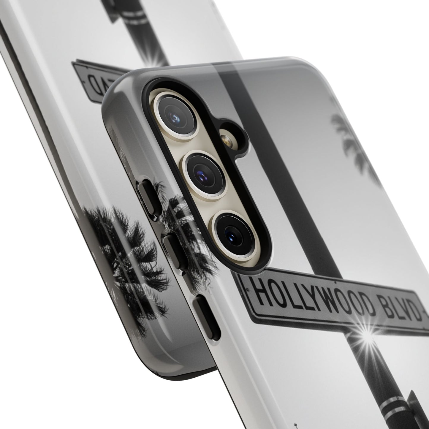 Hollywood Blvd Phone Case | Vintage Los Angeles Street Sign | Black & White LA Aesthetic