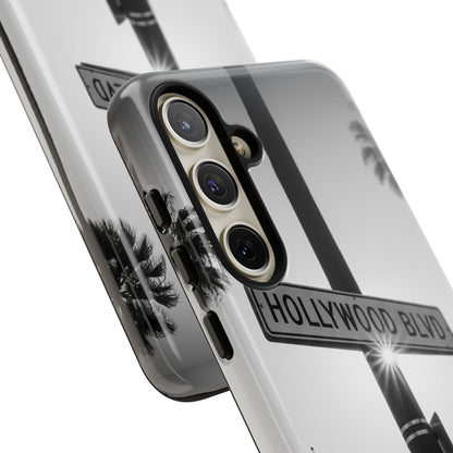 Hollywood Blvd Phone Case | Vintage Los Angeles Street Sign | Black & White LA Aesthetic