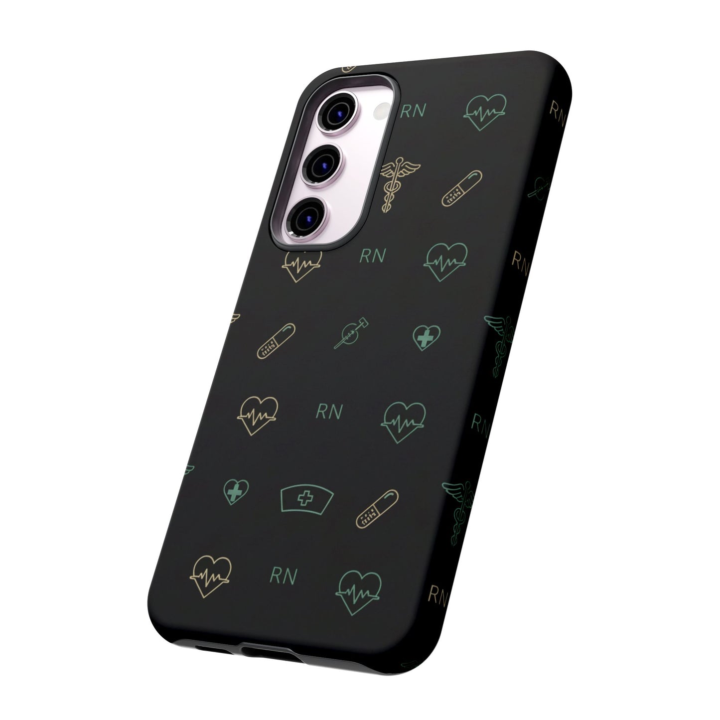 RN Nurse Phone Case – Minimal Medical Icon Pattern Healthcare Worker Tough Case