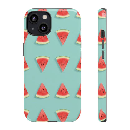 Watermelon Phone Case – Pastel Blue Summer Fruit Tough Case (iPhone, Samsung, Pixel)