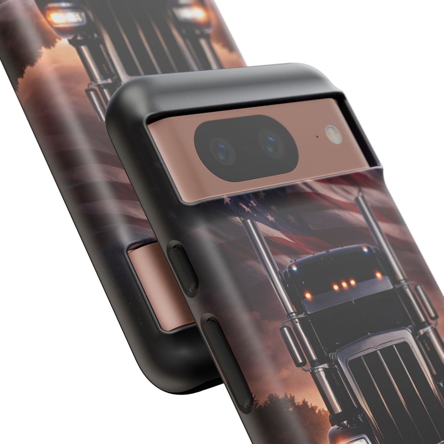 Semi Truck Phone Case American Flag Big Rig Trucker Gift iPhone Samsung