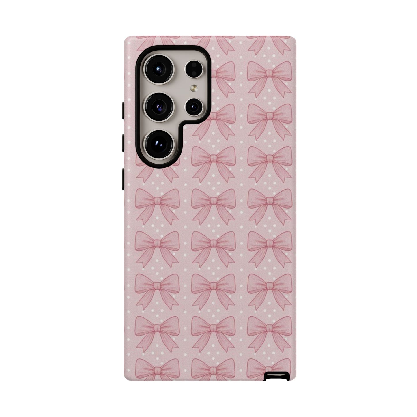 Pink Bow Pattern Phone Case – Soft Coquette Aesthetic Tough Case