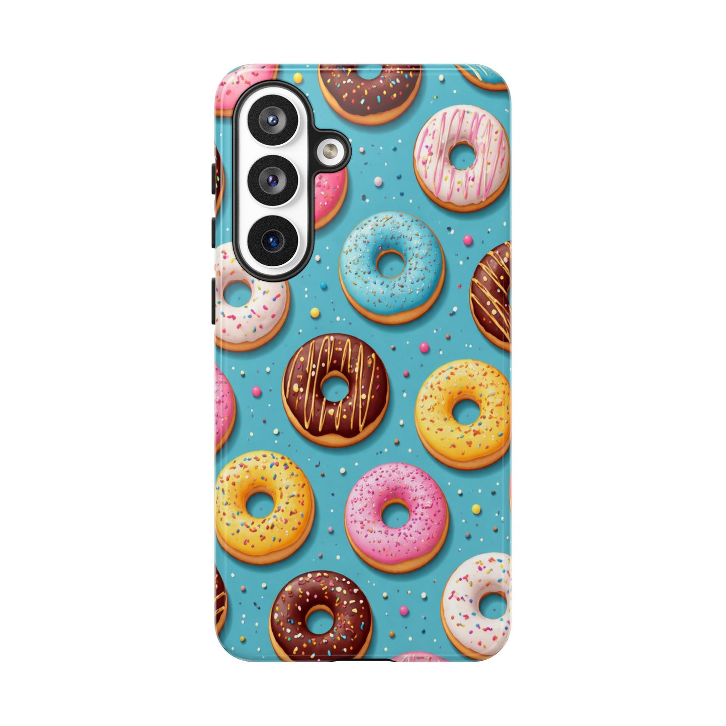Cute Donut Pattern Phone Case – Colorful Sprinkles Dessert Design for Iphone, Samsung Galaxy and Pixel