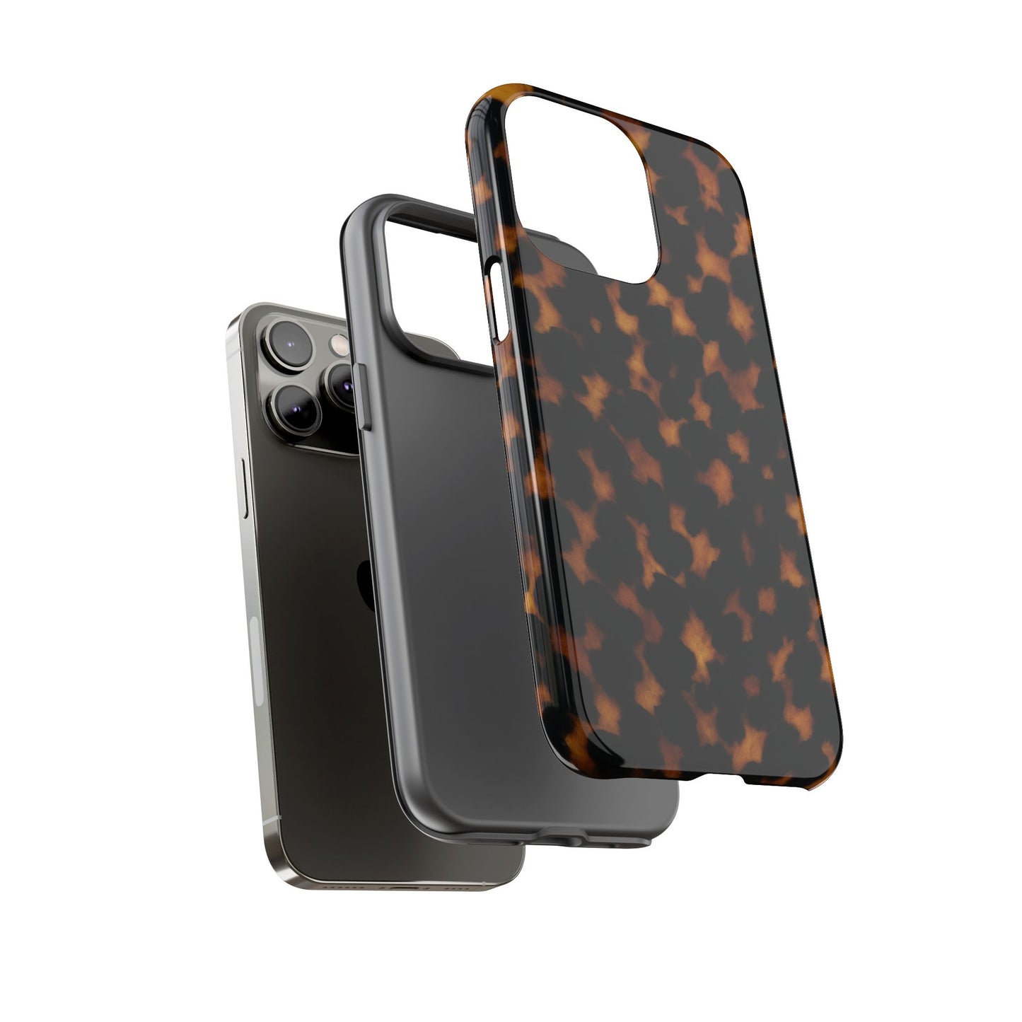 Tortoiseshell Pattern Tough Phone Case | Classic Leopard-Style Protective Cover