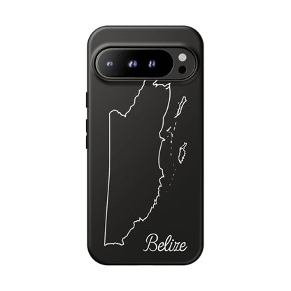 Belize Outline Phone Case – Minimal Country Map Tough Case (iPhone, Samsung, Pixel)