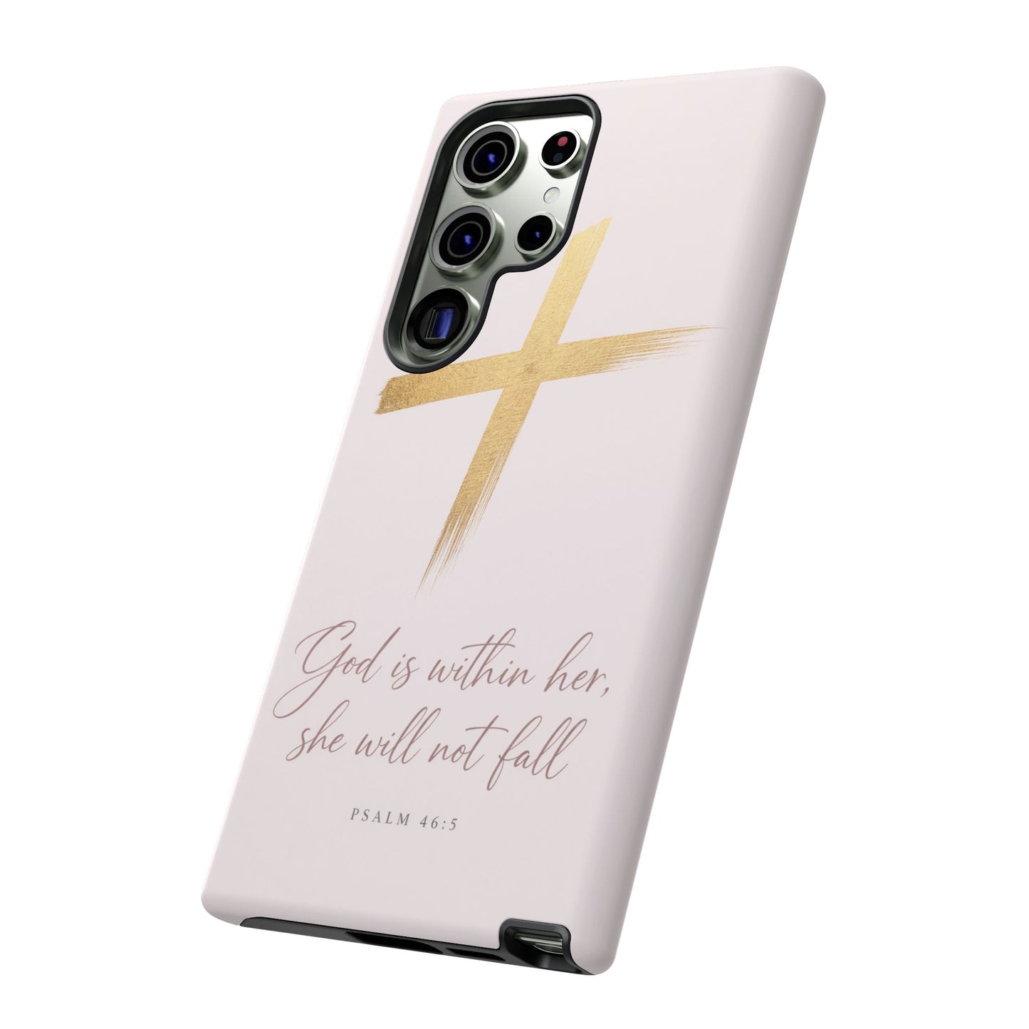 Psalm 46:5 God Is Within Her Christian Cross Phone Case Faith Gift