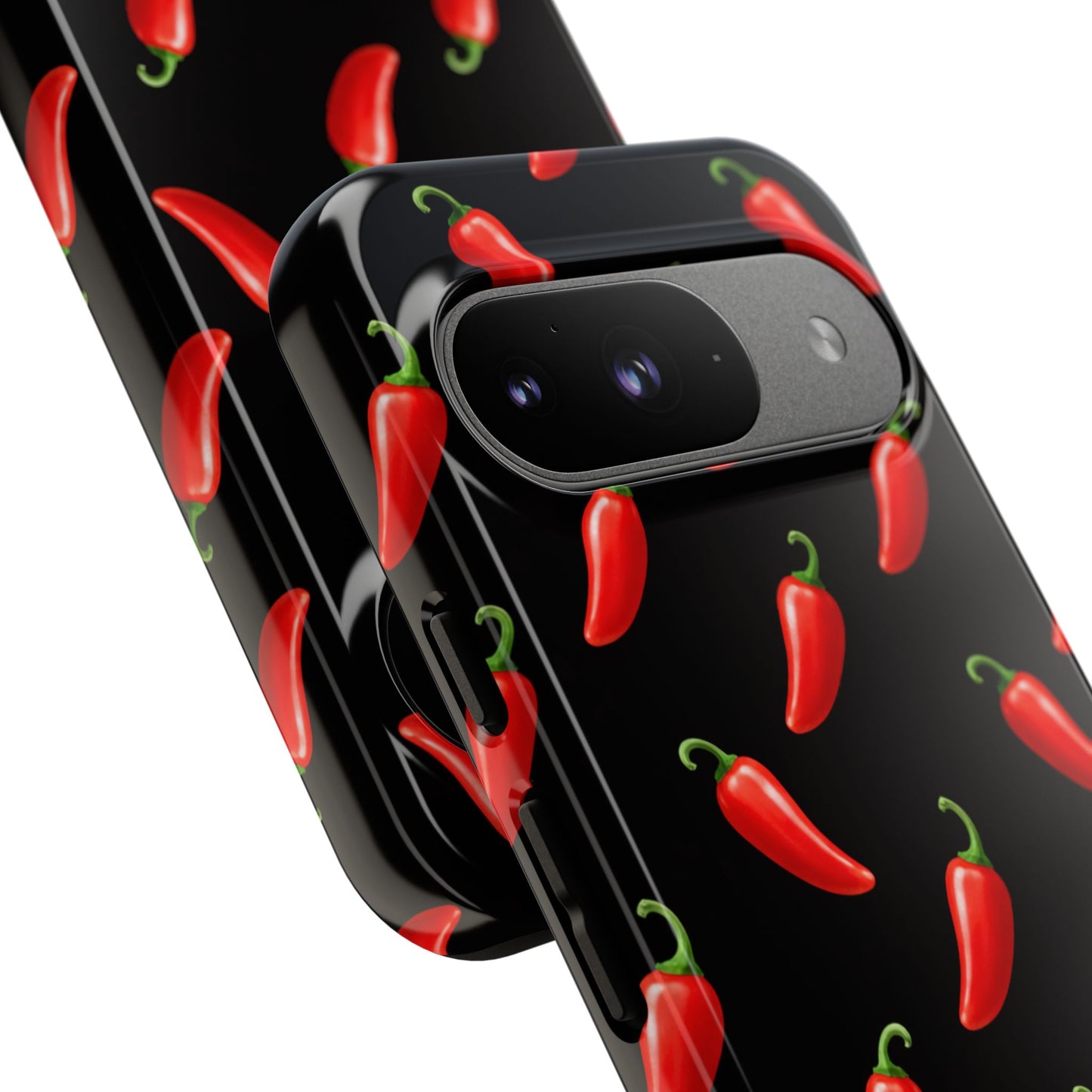 Spicy Chili Pepper Phone Case – Black Cute Hot Pepper Tough Cover for Iphone, Samsung Galaxy and Pixel