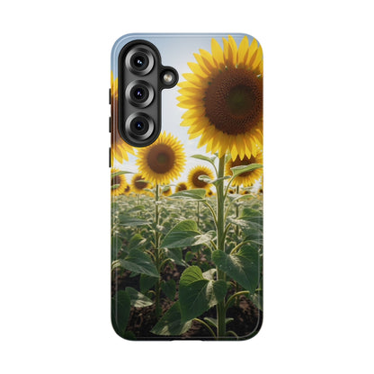 Sunflower Field Phone Case | Golden Hour Floral Aesthetic | Bright Summer Tough Case