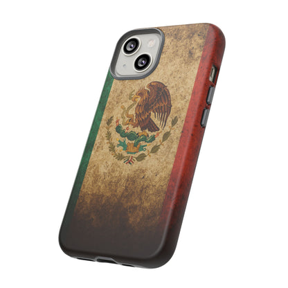 Vintage Mexico Flag Phone Case – Mexican Pride Grunge Flag Aesthetic Tough Case