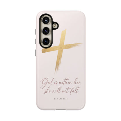 Psalm 46:5 God Is Within Her Christian Cross Phone Case Faith Gift