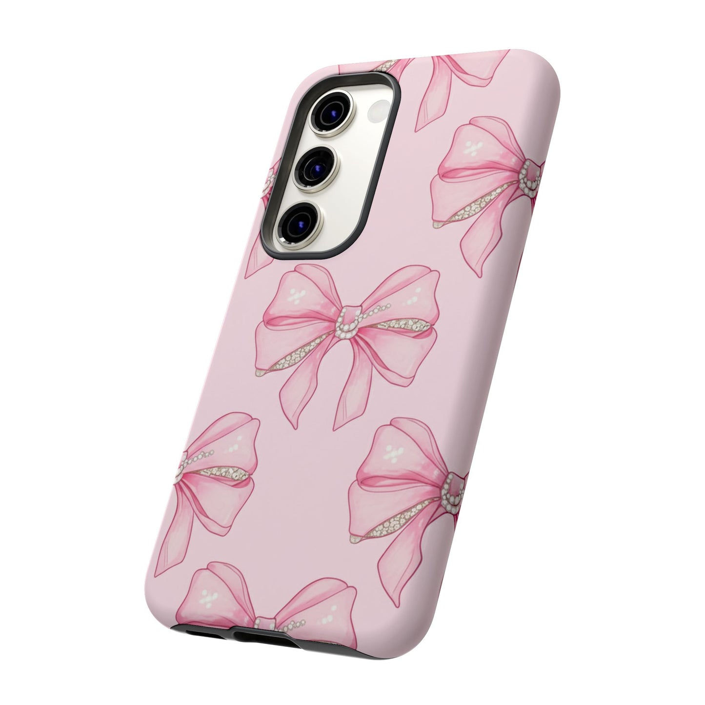 Pink Bow Pattern Phone Case | Coquette Aesthetic Tough Protective Case