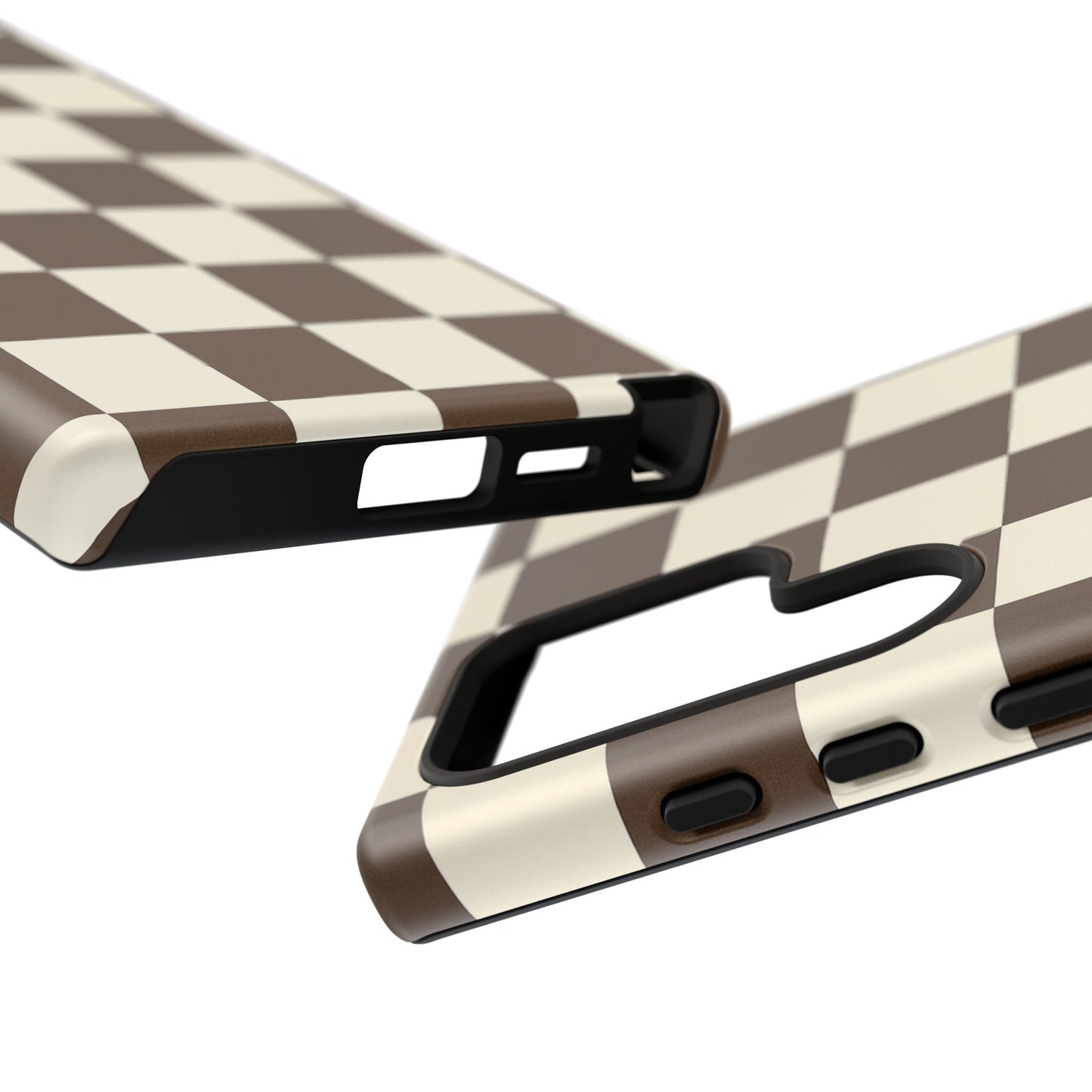 Mocha Checkerboard Phone Case | Neutral Aesthetic Tough Case
