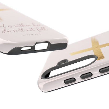 Psalm 46:5 God Is Within Her Christian Cross Phone Case Faith Gift