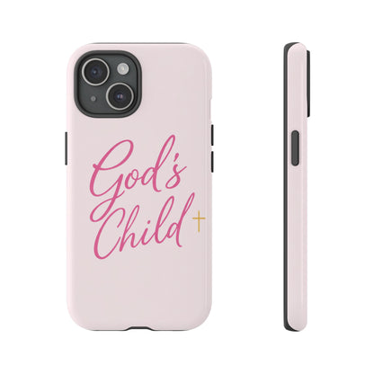 Gods Child Phone Case Christian Pink Aesthetic Tough iPhone Case