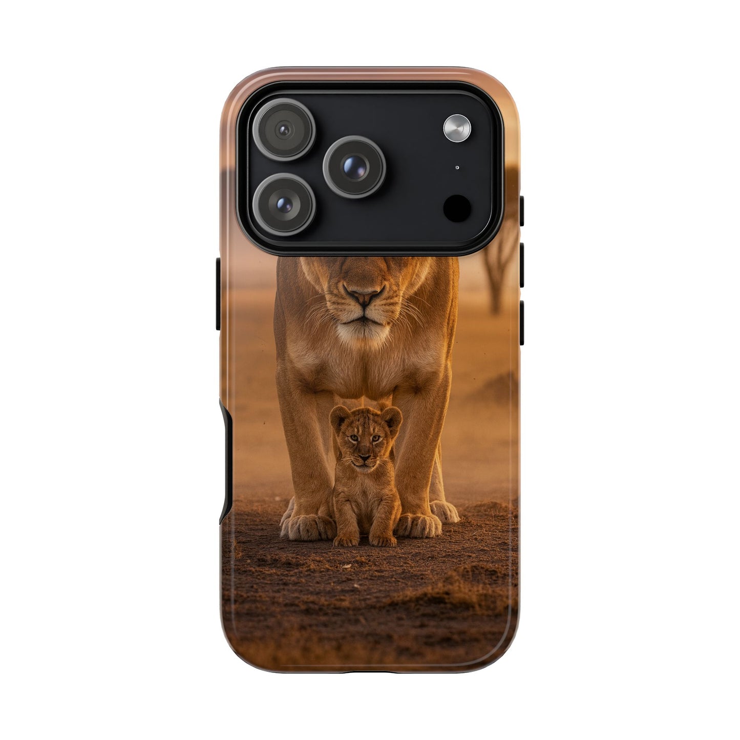 Lioness & Cub Phone Case | Safari Wildlife Tough Case for iPhone & Samsung