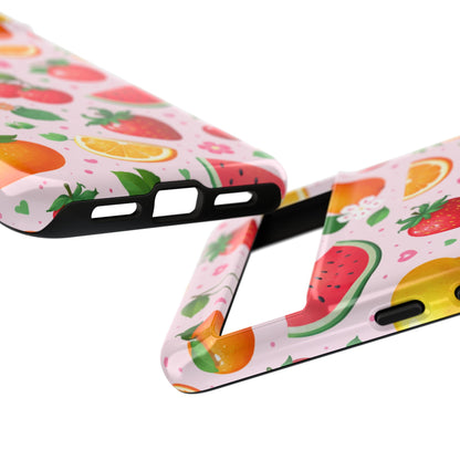 Fruit Phone Case – Tough Shockproof, Strawberry Cherry Citrus Summer Design for Iphone, Samsung Galaxy and Pixel