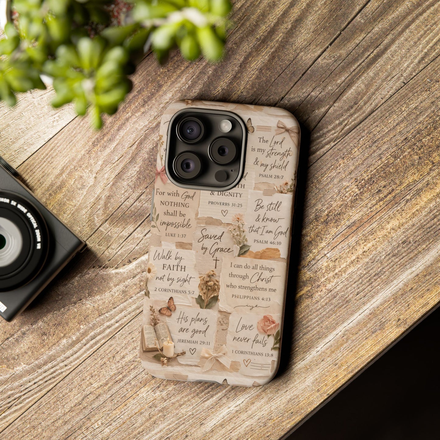 Christian Bible Verse Phone Case | Faith Scripture Aesthetic Floral Christian Case