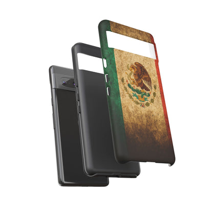 Vintage Mexico Flag Phone Case – Mexican Pride Grunge Flag Aesthetic Tough Case