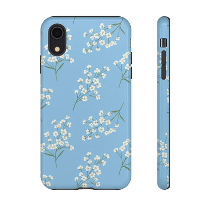 Baby’s Breath Floral Phone Case | Minimal Blue Flower Tough Case