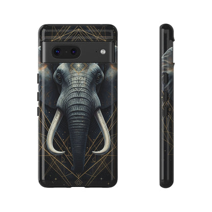 Elephant Mandala Phone Case – Black and Gold Spiritual Elephant Tough Protective Case