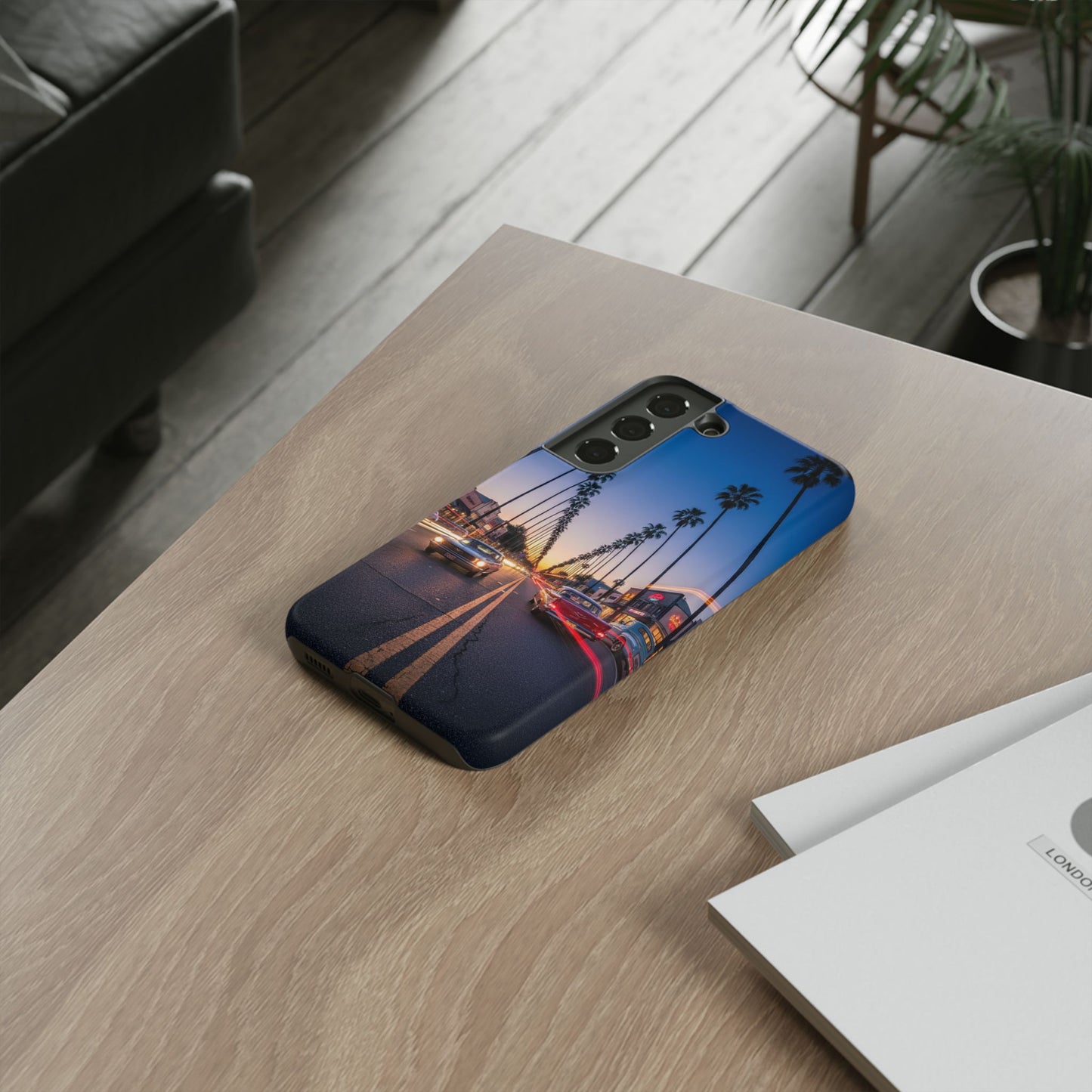 LA Sunset Boulevard Phone Case | Palm Tree Sunset Aesthetic | City Night Tough Case