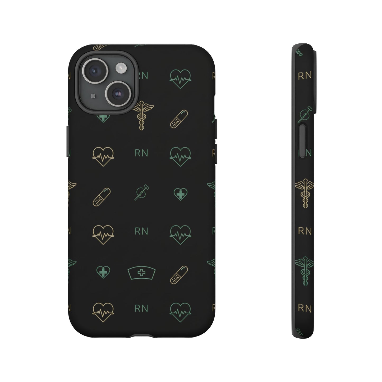 RN Nurse Phone Case – Minimal Medical Icon Pattern Healthcare Worker Tough Case