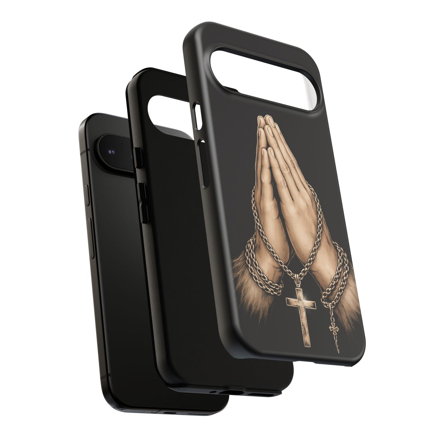 Praying Hands Cross Phone Case – Christian Faith Scripture Cover