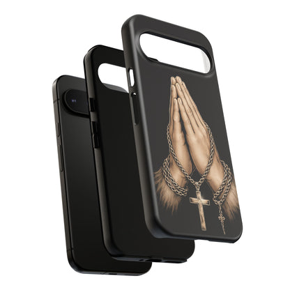 Praying Hands Cross Phone Case – Christian Faith Scripture Cover