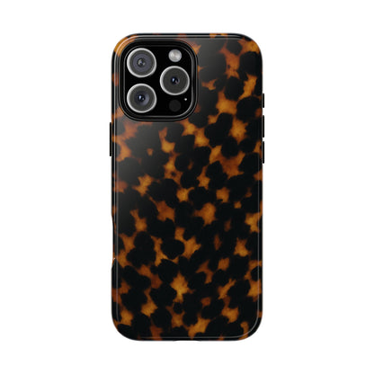 Tortoiseshell Pattern Tough Phone Case | Classic Leopard-Style Protective Cover