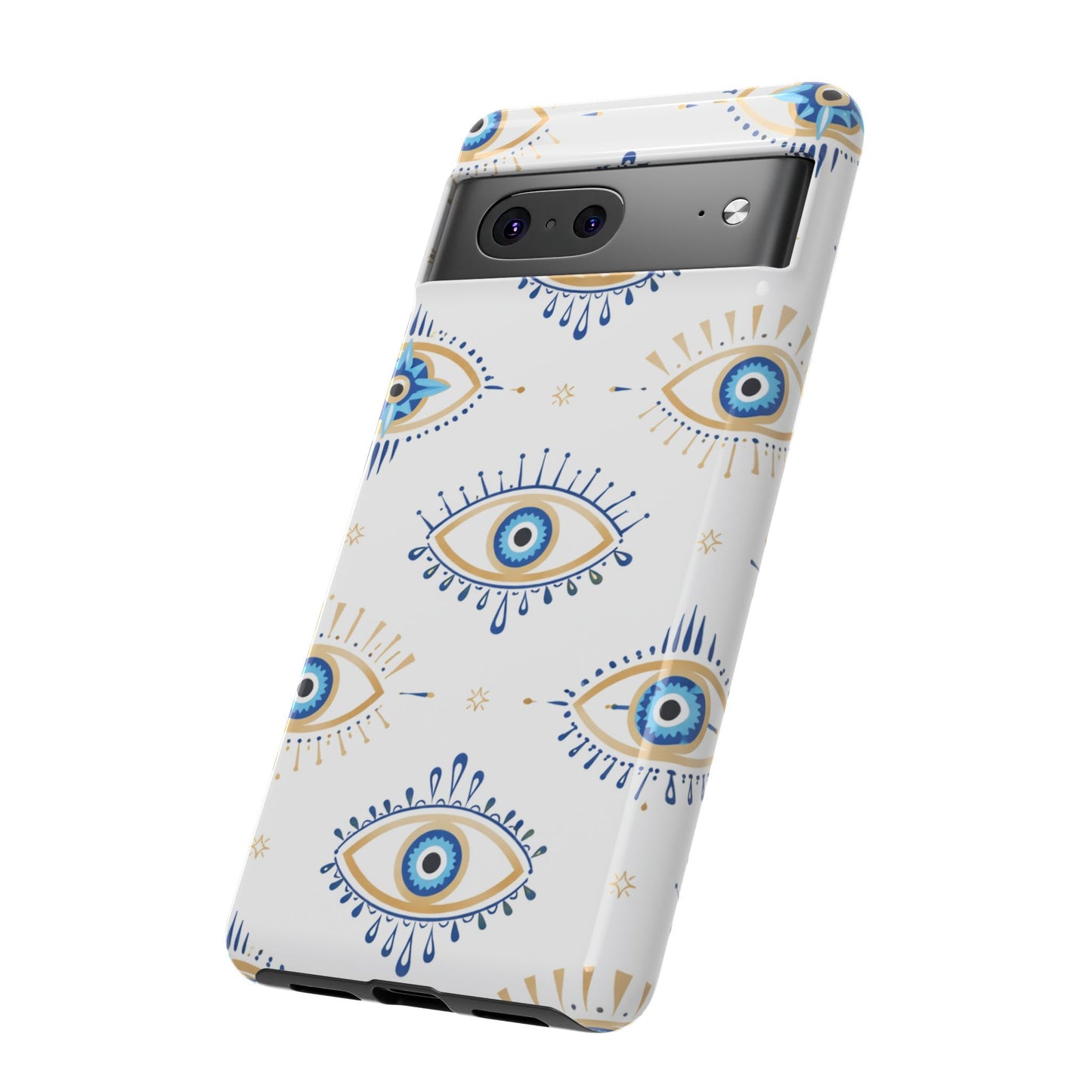 Blue Evil Eye Phone Case – Protective Slim Shockproof Cover for Iphone, Samsung Galaxy and Pixel