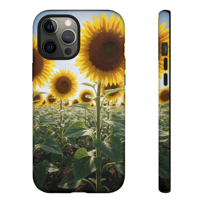 Sunflower Field Phone Case | Golden Hour Floral Aesthetic | Bright Summer Tough Case