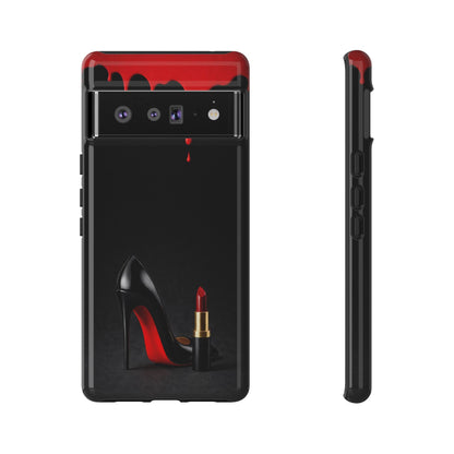 Dark Feminine Red Drip Phone Case – Gothic Glam Tough Cover