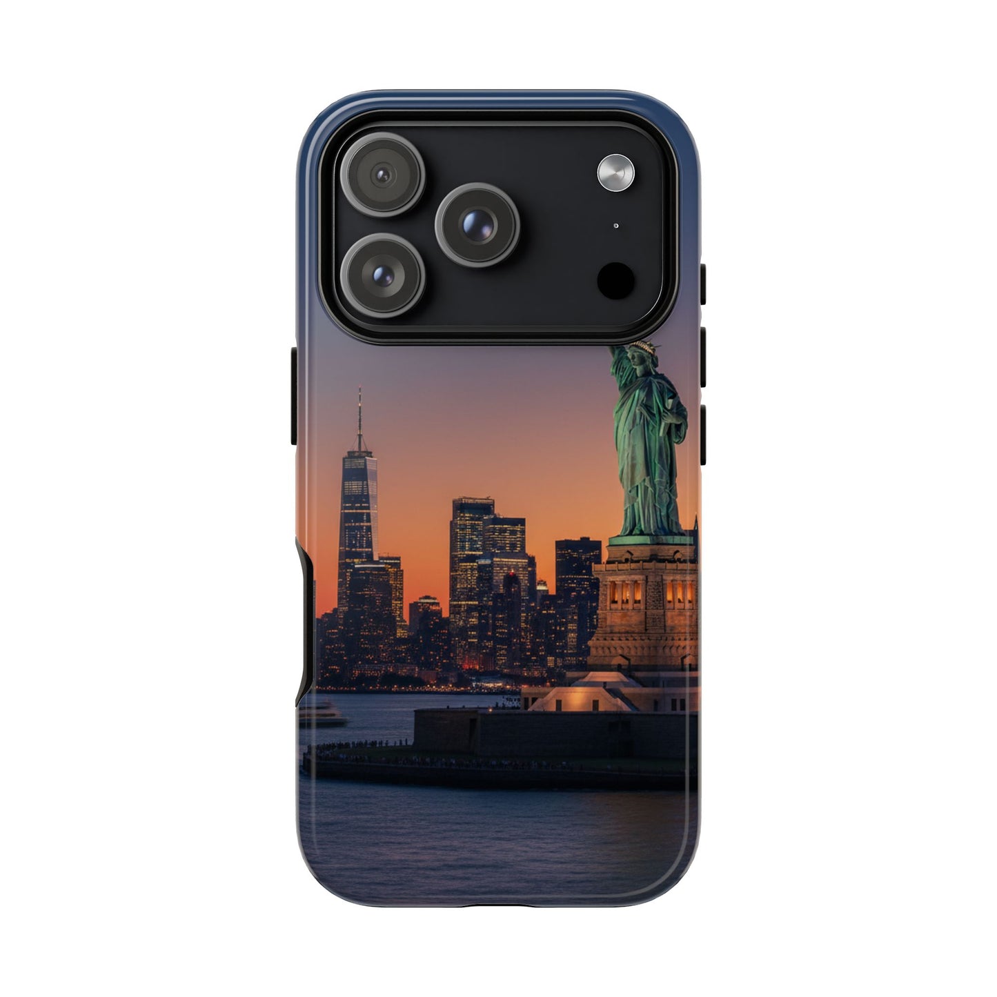 Statue of Liberty Sunset Phone Case – New York City Skyline Travel Aesthetic Tough Case