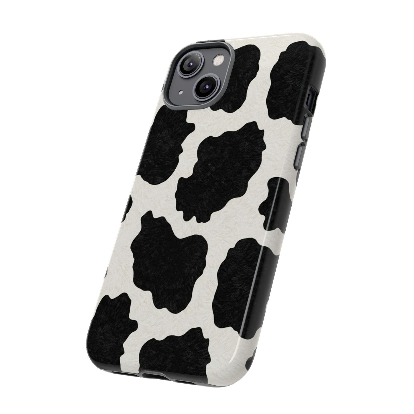 Black & White Cow Print Phone Case | Aesthetic Tough Protective Case