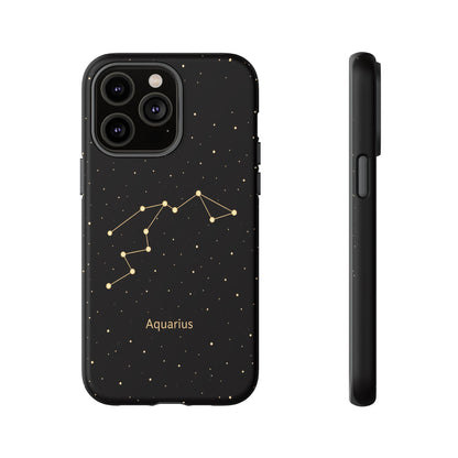 Aquarius Zodiac Constellation Phone Case – Luxe Gold Celestial Cover