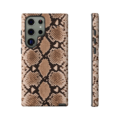 Snake Print Phone Case – Brown Python Pattern Slim Protective Cover for Iphone, Samsung Galaxy and Pixel
