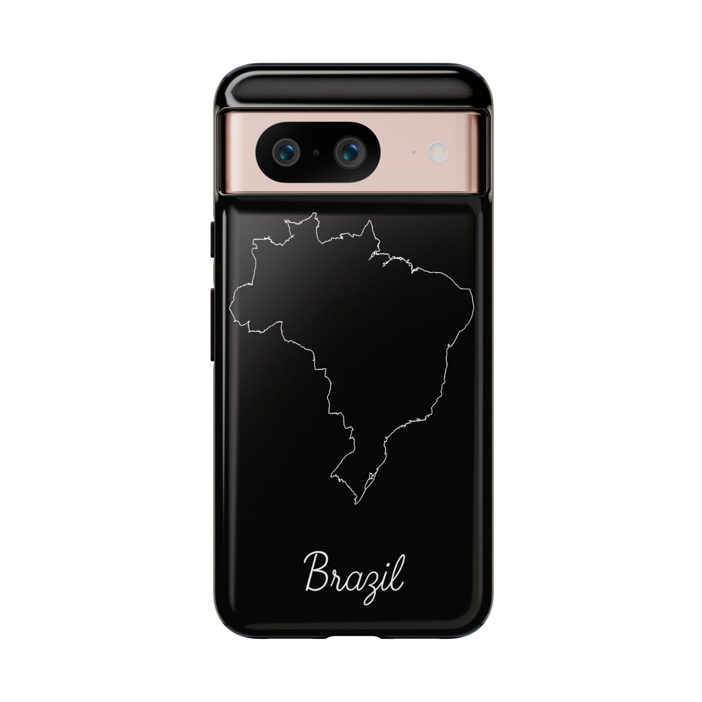 Brazil Outline Phone Case – Minimal Country Map Tough Case (iPhone, Samsung, Pixel)