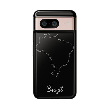 Brazil Outline Phone Case – Minimal Country Map Tough Case (iPhone, Samsung, Pixel)