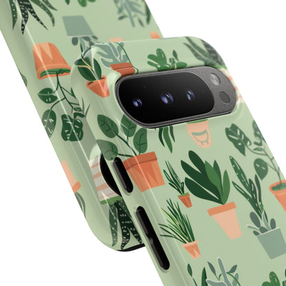 Plant Lover Phone Case | Cute Potted Plants Pattern | Botanical Aesthetic Tough Case