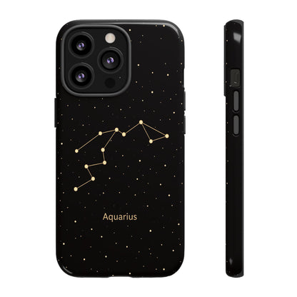 Aquarius Zodiac Constellation Phone Case – Luxe Gold Celestial Cover