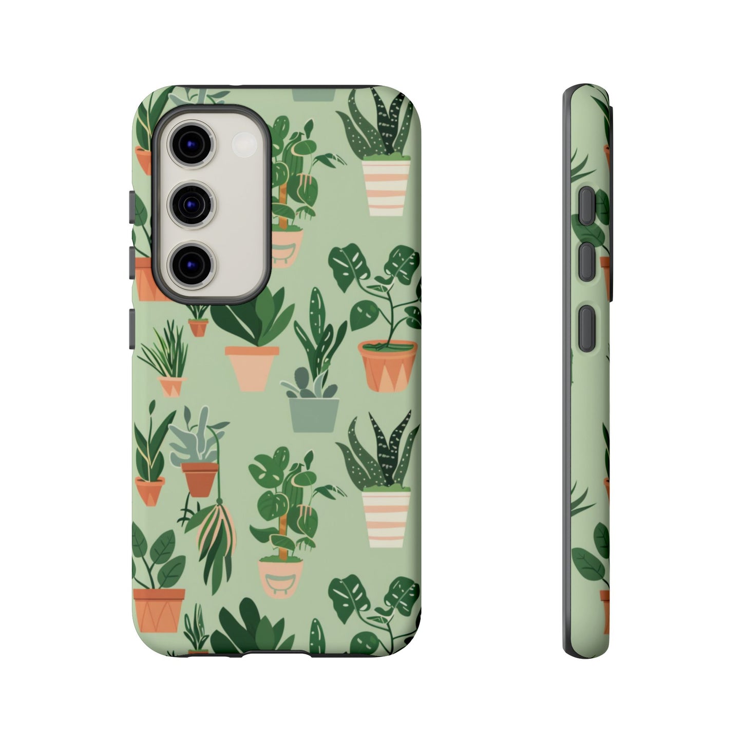 Plant Lover Phone Case | Cute Potted Plants Pattern | Botanical Aesthetic Tough Case