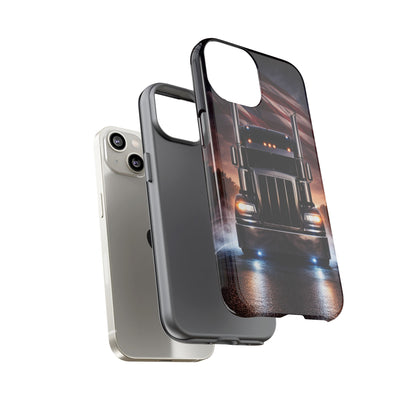Semi Truck Phone Case American Flag Big Rig Trucker Gift iPhone Samsung