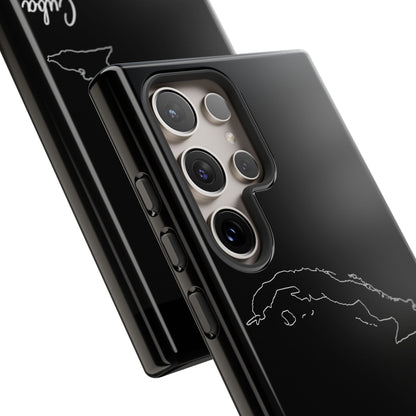 Cuba Outline Phone Case – Minimal Country Map Tough Case (iPhone, Samsung, Pixel)