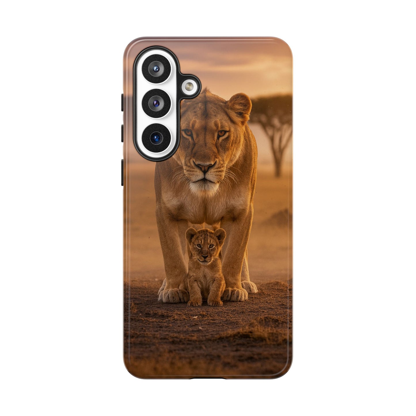 Lioness & Cub Phone Case | Safari Wildlife Tough Case for iPhone & Samsung