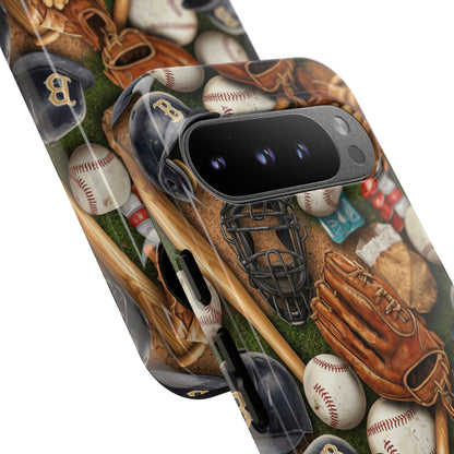Baseball Gear Collage Phone Case – Vintage Baseball Equipment Sports Tough Case