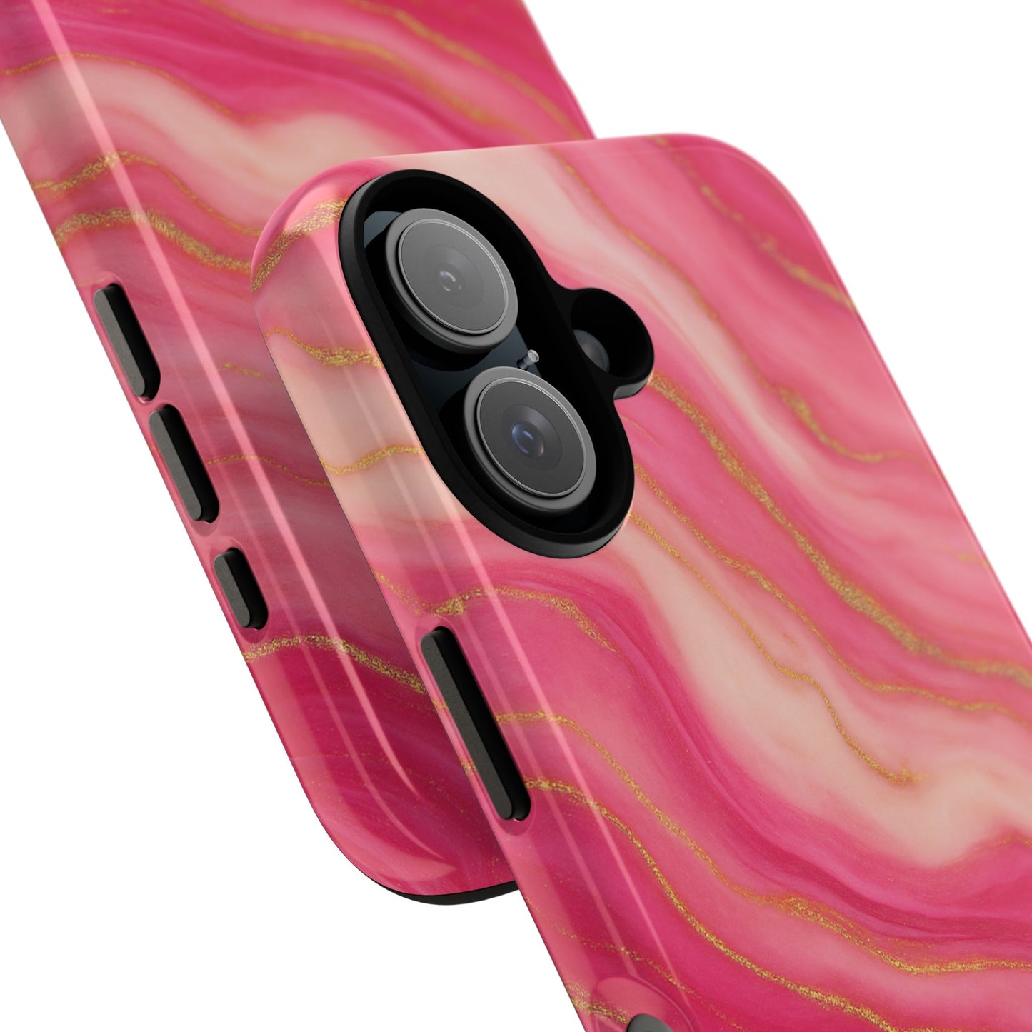Pink Marble Phone Case | Rose Gold Swirl Aesthetic Tough Protective Case