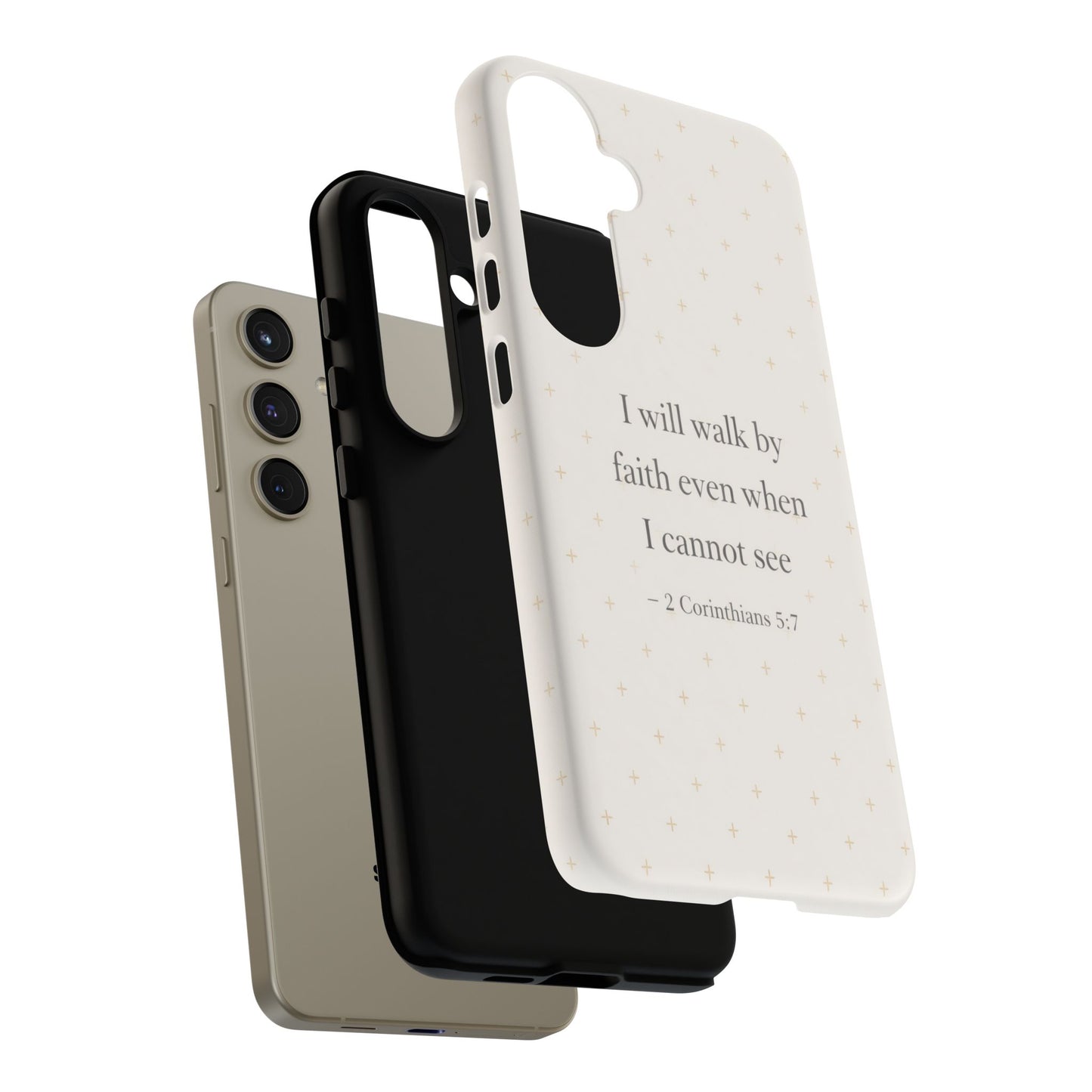 Walk by Faith Phone Case 2 Corinthians 5:7 Christian Bible Cover