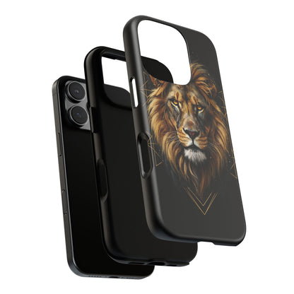 Majestic Lion Phone Case – Black Gold Luxury Lion Art Tough Protective Case