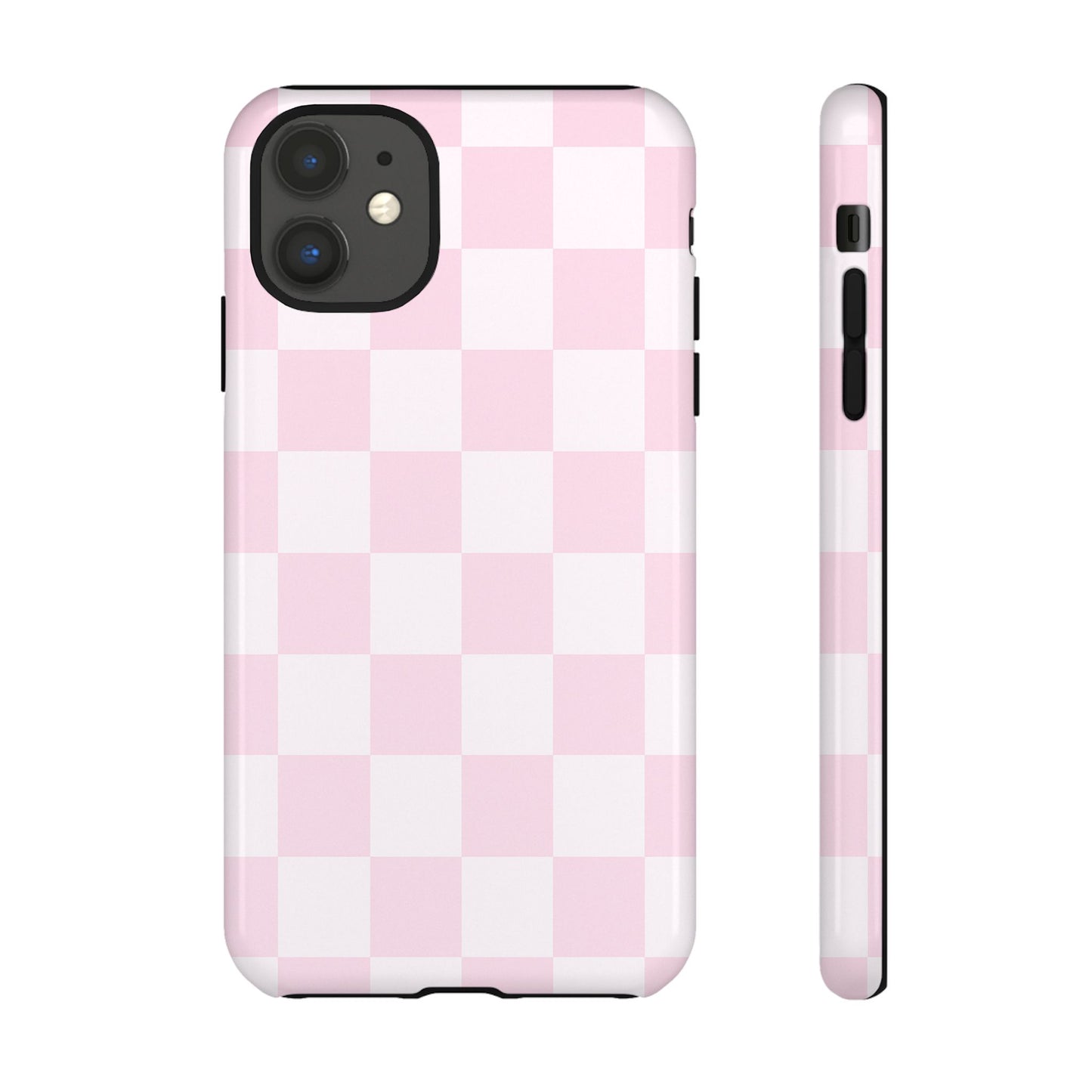 Pink Checkerboard Phone Case | Aesthetic Tough Protective Case