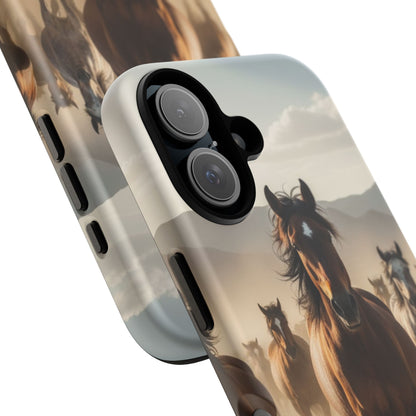 Running Horses Phone Case | Wild Mustang Herd Tough Protective Cover